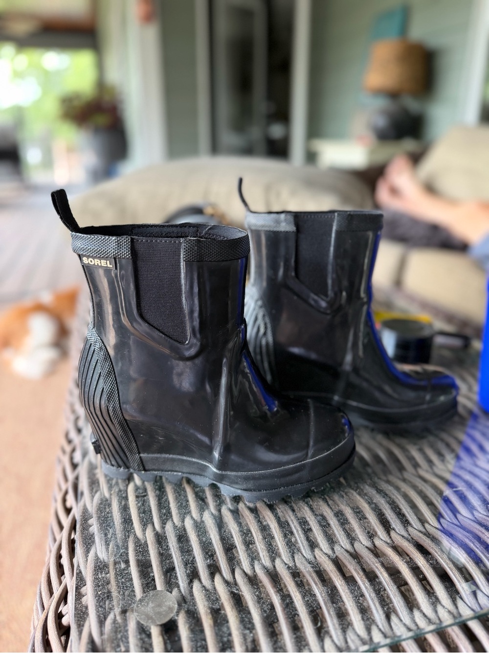 SOREL Joan Black Rain Ankle Boots NWOT US Size 5.5